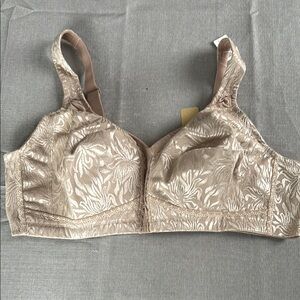 Elegant Floral Beige Bra